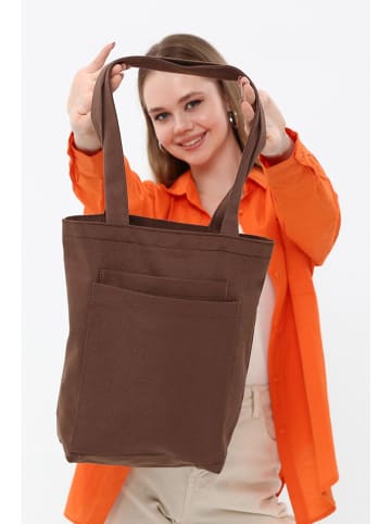 Lucky Bees Shopper in Dunkelbraun - (B)33 x (H)45 x (T)10 cm