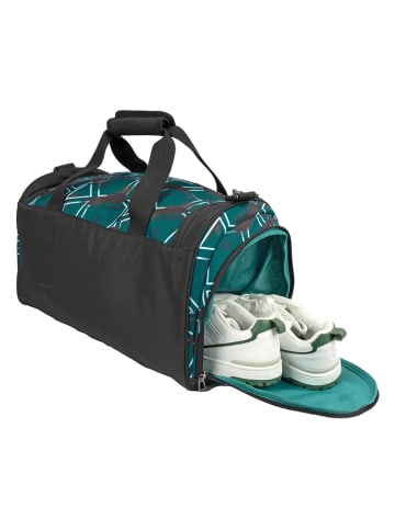 neoxx Schultertasche "Flasch Yourself" in Schwarz/Türkis - (B)43,5 x (H)26 x (T)24 cm