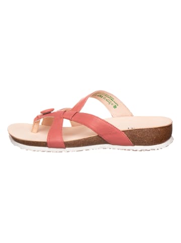 Think! Leren teenslippers lichtrood