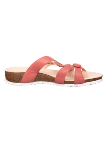 Think! Leren teenslippers lichtrood