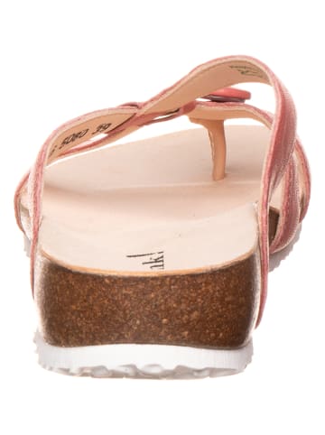 Think! Leren teenslippers lichtrood