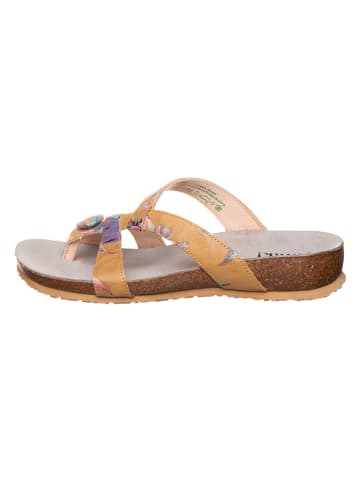 Think! Leren teenslippers oranje/meerkleurig