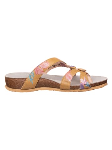 Think! Leren teenslippers oranje/meerkleurig