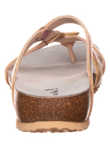 Think! Leren teenslippers oranje/meerkleurig