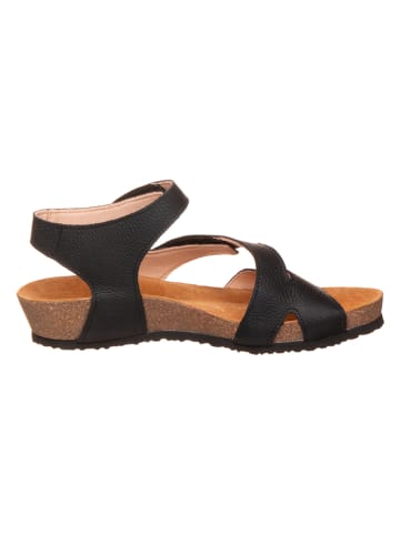 Think! Leder-Sandalen in Schwarz