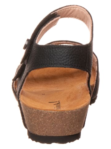 Think! Leder-Sandalen in Schwarz
