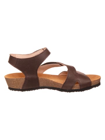 Think! Leder-Sandalen in Braun