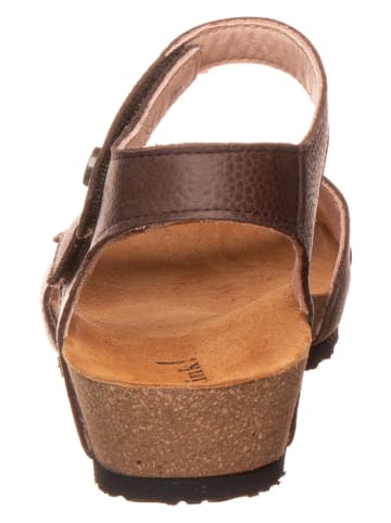 Think! Leder-Sandalen in Braun
