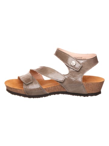 Think! Leder-Sandalen in Taupe