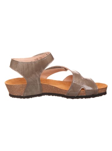 Think! Leder-Sandalen in Taupe
