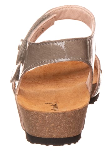Think! Leder-Sandalen in Taupe