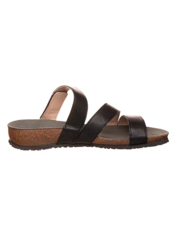Think! Leren slippers zwart