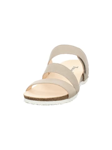 Think! Leder-Pantoletten in Beige