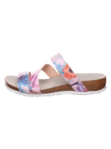 Think! Leder-Pantoletten in Rosa/ Bunt