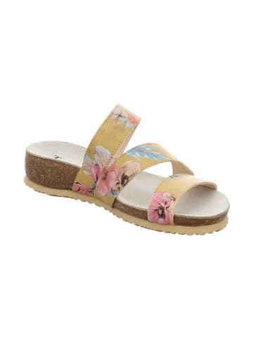 Think! Leder-Pantoletten in Beige