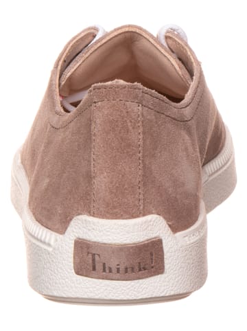 Think! Leder-Sneakers in Hellbraun