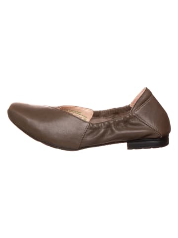 Think! Leder-Ballerinas in Braun