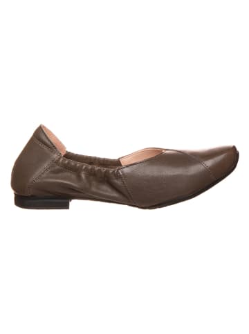 Think! Leder-Ballerinas in Braun