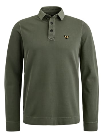 PME Legend Langarm-Poloshirt in Khaki