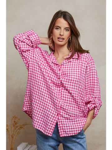 Plume Blouse "Amily" roze/wit