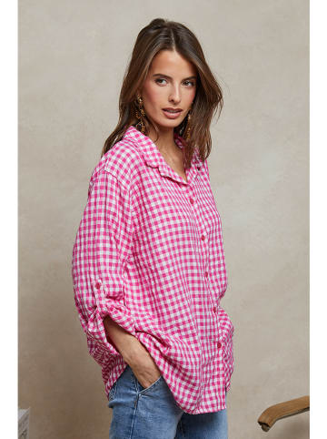 Plume Blouse "Amily" roze/wit