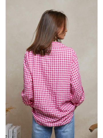 Plume Blouse "Amily" roze/wit