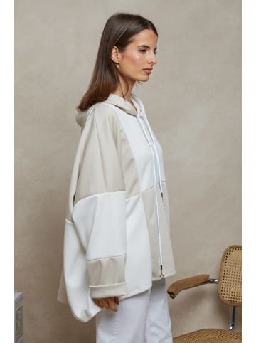 Plume Hoodie "Azika" in Beige/ Weiß