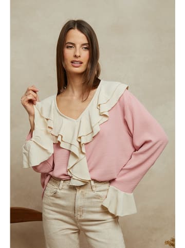 Plume Bluse "Baxo" in Rosa/ Sand
