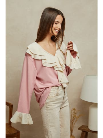 Plume Bluse "Baxo" in Rosa/ Sand