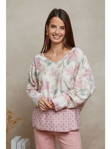 Plume Pullover "Bouchka" in Creme/ Rosa