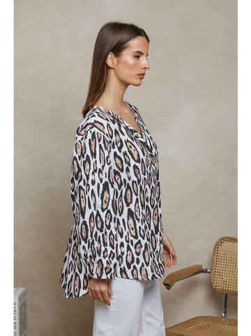 Plume Bluse "Chaline" in Weiß/ Schwarz