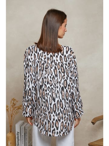 Plume Blouse "Chaline" wit/zwart