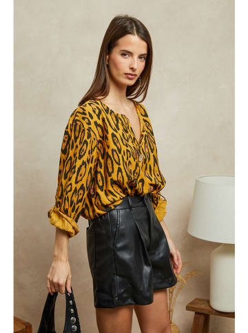 Plume Bluse "Chaline" in Senf/ Schwarz