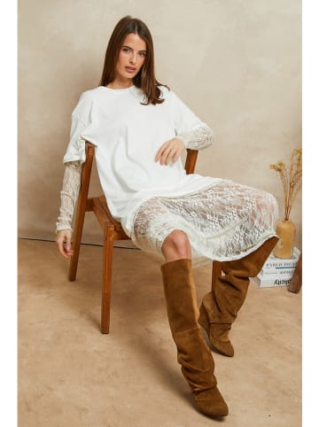 Plume Jurk "Chawn" wit