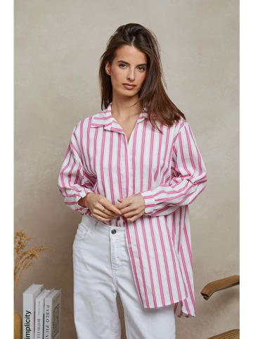 Plume Hemd "Liam" in Weiß/ Pink