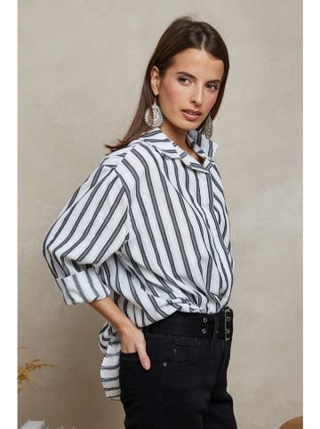 Plume Blouse "Liam" wit/zwart