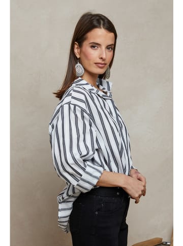 Plume Blouse "Liam" wit/zwart
