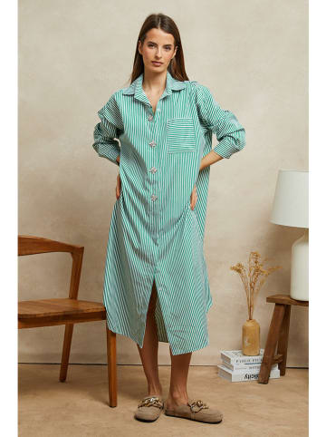 Plume Jurk "Robin" groen/wit