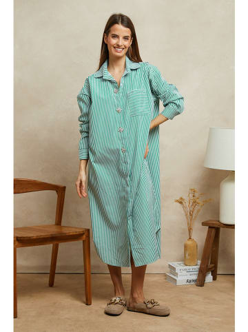Plume Kleid "Robin" in Grün/ Weiß