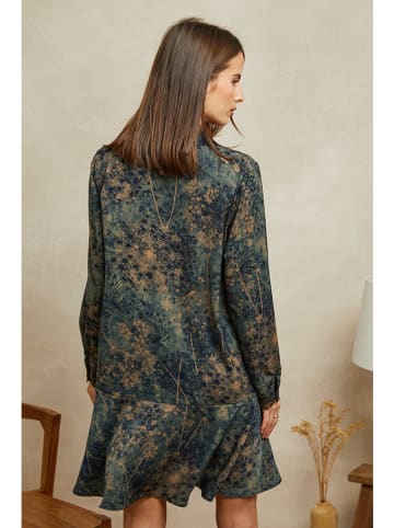 Plume Jurk "Tivee" kaki/blauw