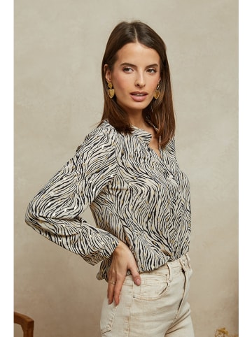 Plume Blouse "Yohel" beige/zwart
