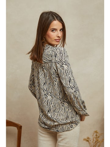 Plume Blouse "Yohel" beige/zwart