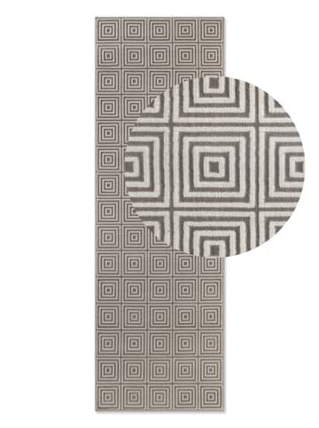 Elle Decoration Kurzflor-Teppich "Perles" in Grau/ Weiß