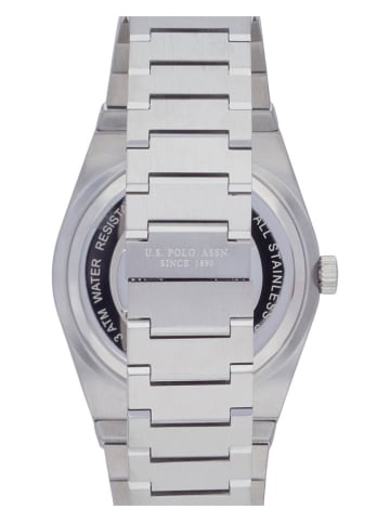 U.S. Polo Assn. Quarzuhr in Silber/ Grün
