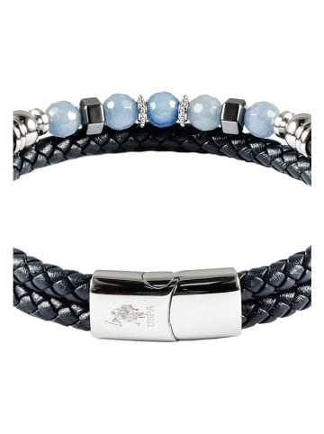 U.S. Polo Assn. Leren armband donkerblauw