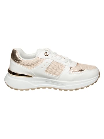 Sixth Sens Sneakers in Weiß/ Beige/ Gold