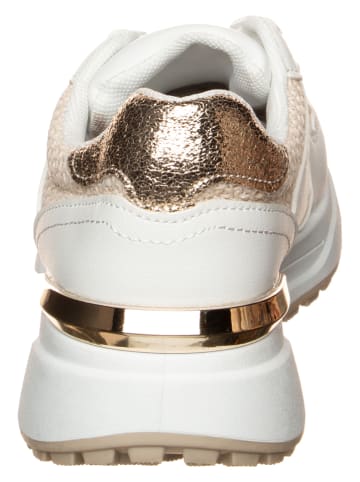 Sixth Sens Sneakers in Weiß/ Beige/ Gold