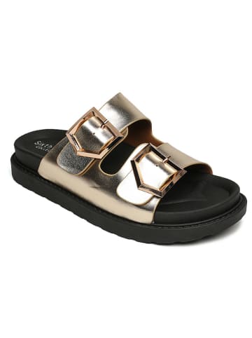 Sixth Sens Slippers goudkleurig/zwart