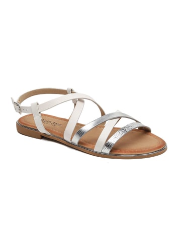Sixth Sens Sandalen in Weiß/ Silber