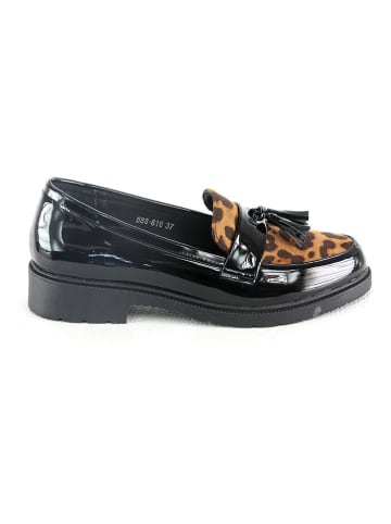Sixth Sens Mocassins zwart/lichtbruin